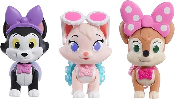 Disney Junior Minnie Mouse Polka Dot Pets 3-Pack Figures Toys for Ages 3 Up