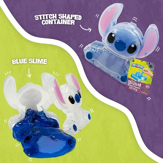 Cra-Z-Slimy Stitch Slime Toy- Glossy, Stretchy, Super Soft, Smooth Blue Stitch Slime