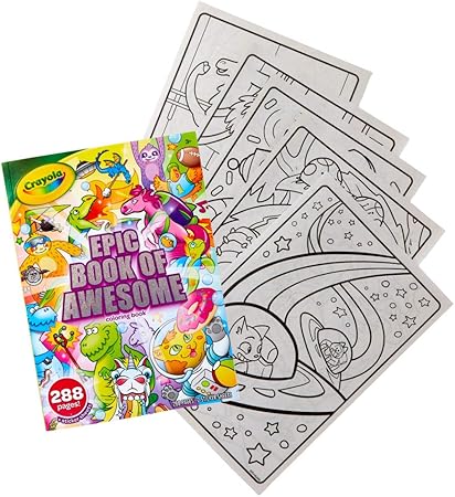 Crayola Epic Book of Awesome (288 Pages), Kids Coloring Book Activity Set