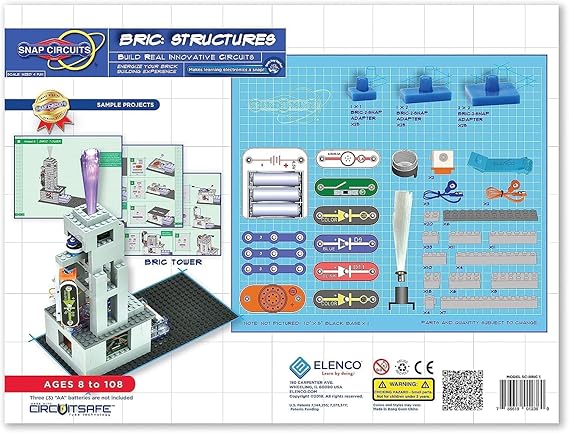 Snap Circuits BRIC: Structures Brick & Electronics Exploration Kit Over 20 Stem