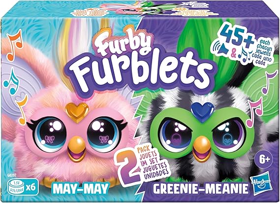 Furby Furblets Fierce & Fabulous 2 Pack, Greenie-Meanie & May-May with 45 Sounds