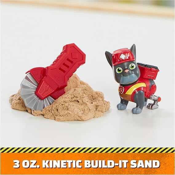 Rubble & Crew, Charger & Wheeler Action Figures, with Kinetic Build-It Sand