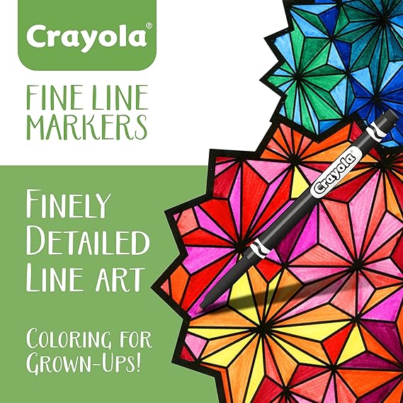 Crayola Fine Line Markers For Adults (40 Count), Skinny Markers For Adult