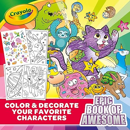 Crayola Epic Book of Awesome (288 Pages), Kids Coloring Book Activity Set